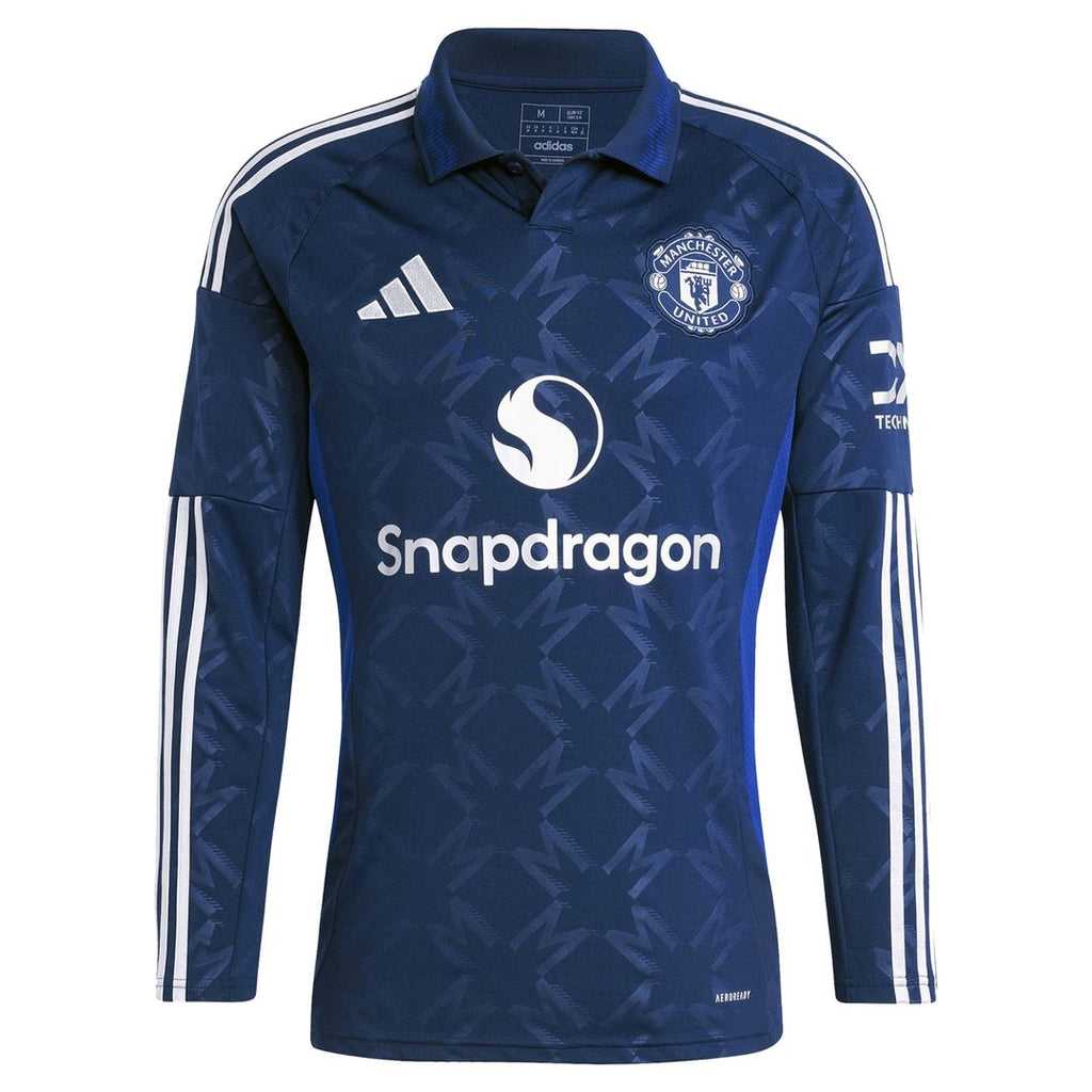 Manchester United adidas 2024/25 Away Replica Long Sleeve Custom Jersey - Navy