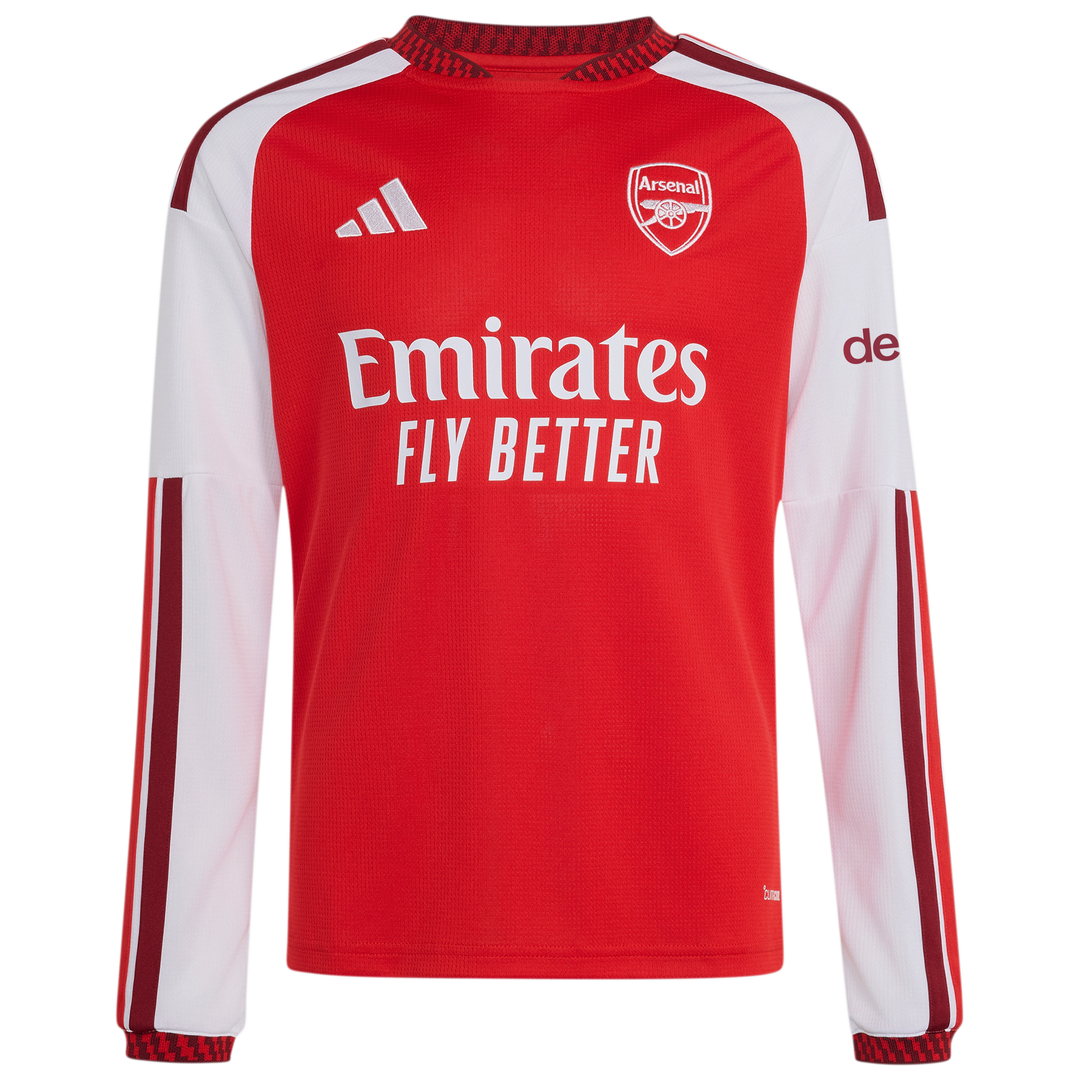 Martin Ødegaard Arsenal adidas Youth 2026/27 Home Replica Long Sleeve Jersey - Red