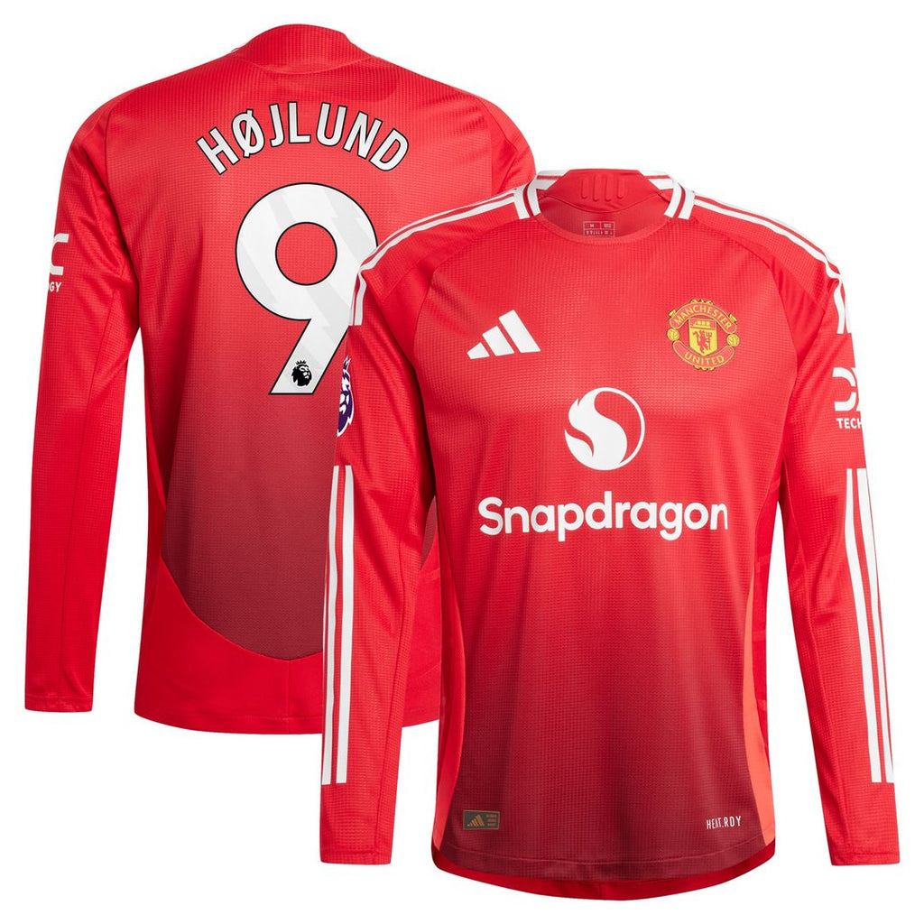 Rasmus Højlund Manchester United adidas 2024/25 Home Authentic Long Sleeve Player Jersey - Red