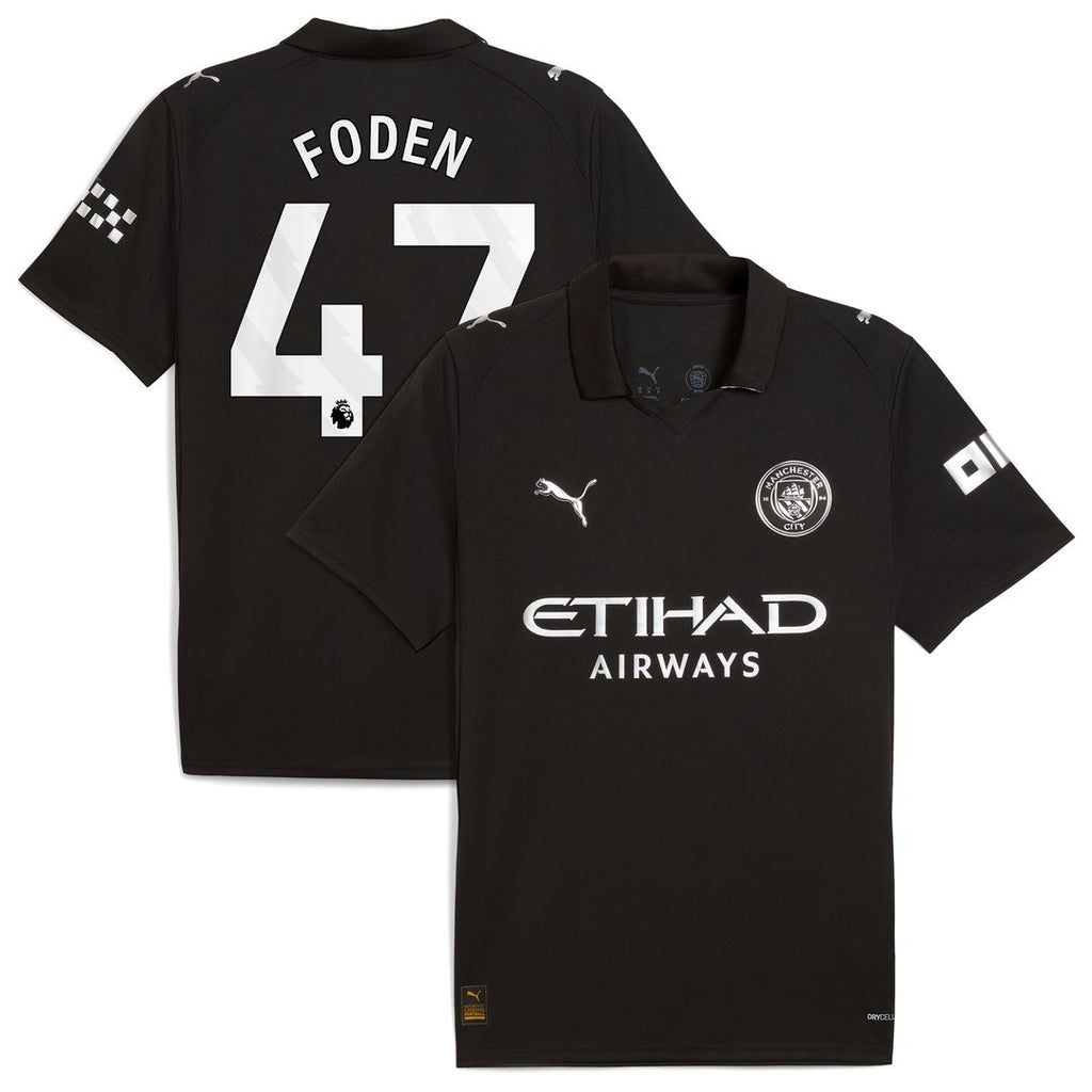 Phil Foden Manchester City Puma 2025/26 Away Replica Player Jersey - Black