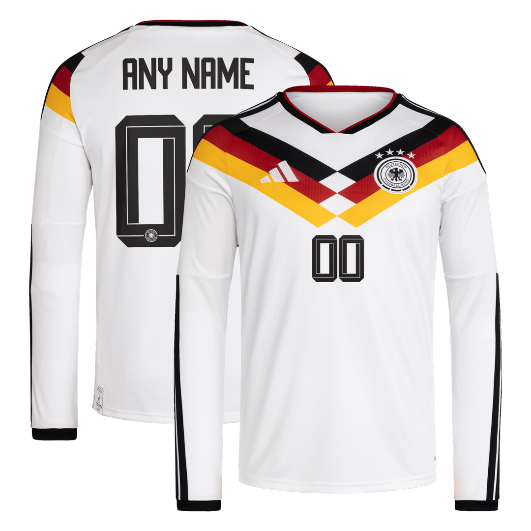 Germany National Team adidas 2026 Home Replica Long Sleeve Custom Jersey - White