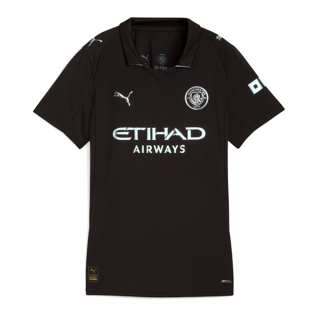 Manchester City Puma Women's 2025/26 Away Replica Custom Jersey - Black