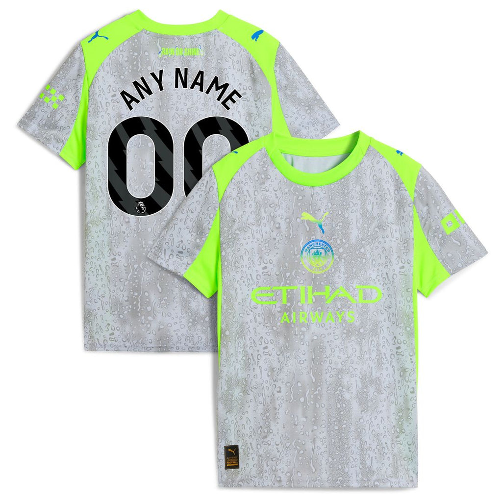 Manchester City Puma Youth 2025/26 Third Replica Custom Jersey - Green/Neon Green