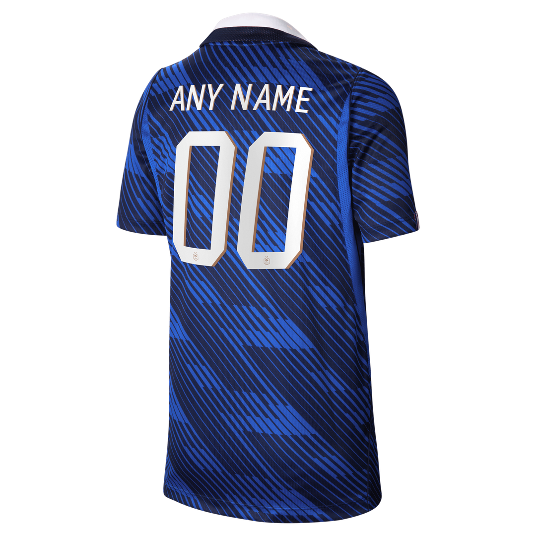 France National Team Nike Youth 2026 Home Stadium Replica Custom Jersey - Blue
