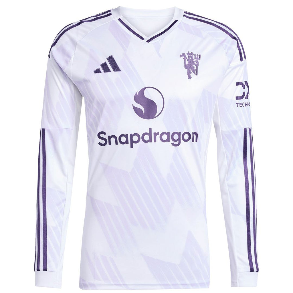 Manchester United adidas 2025/26 Away Replica Long Sleeve Custom Jersey - White