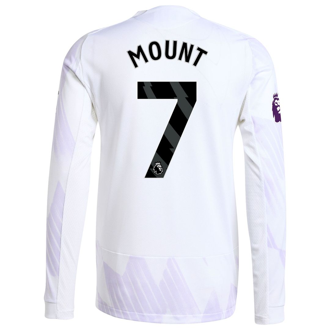 Mason Mount Manchester United adidas 2025/26 Away Authentic Long Sleeve Player Jersey - White