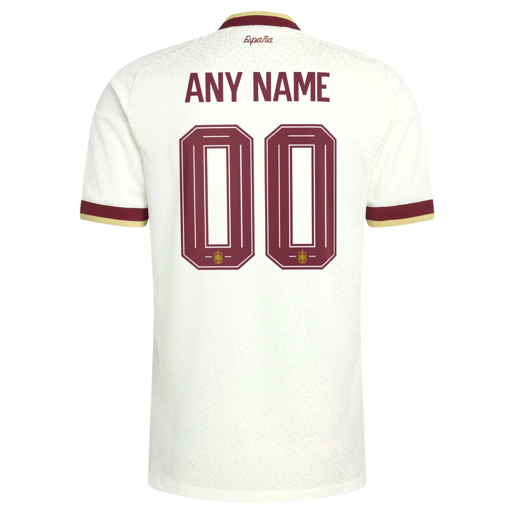 Spain National Team adidas 2026 Away On-Field Authentic Custom Jersey - White