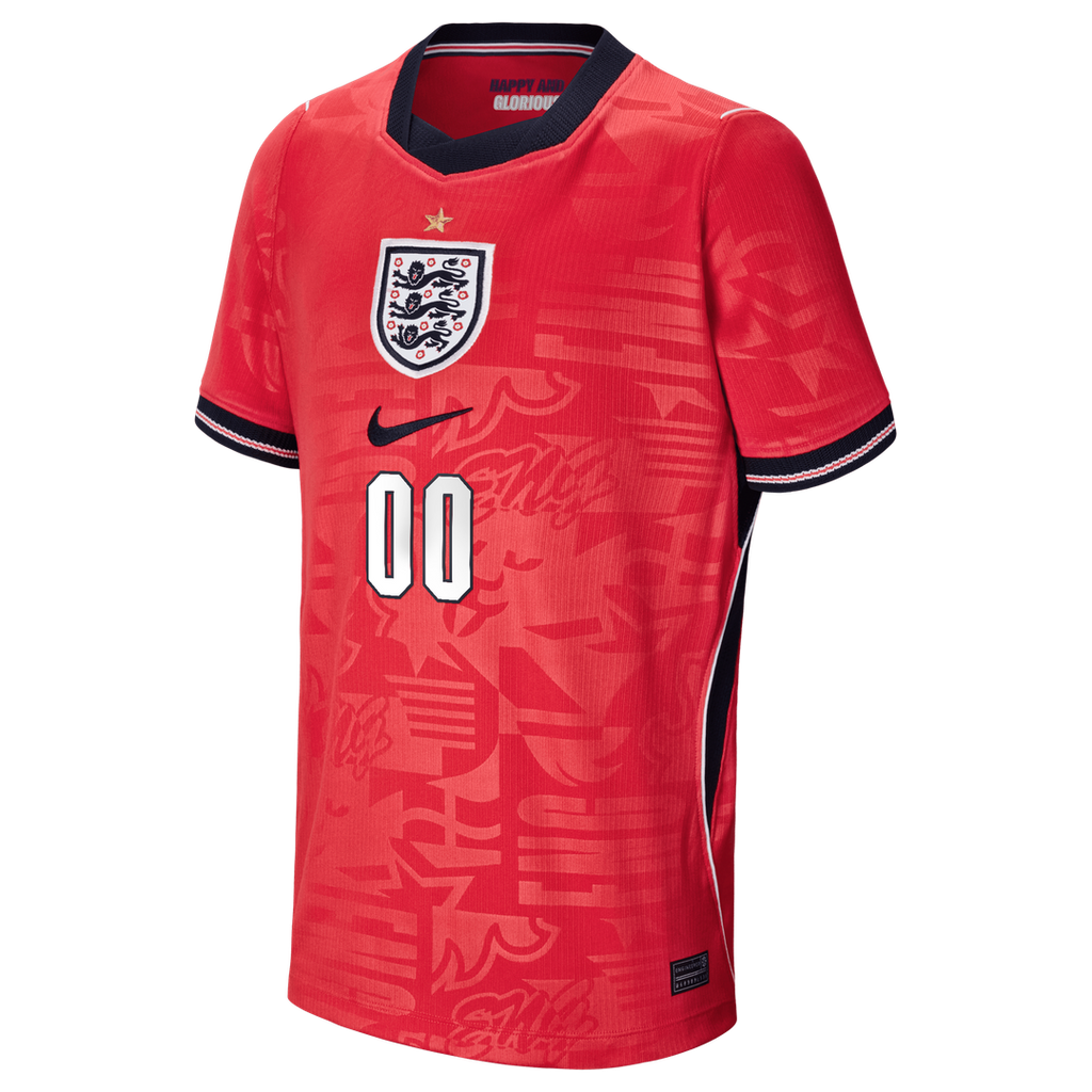 England National Team Nike Youth 2026 Away Stadium Replica Custom Jersey - Red