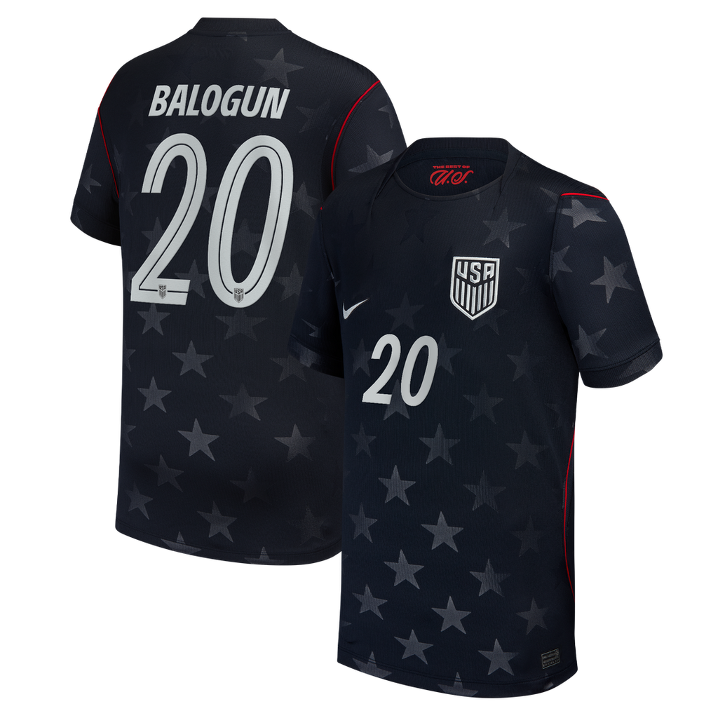 Folarin Balogun USMNT Nike Youth 2026 Away Stadium Replica Jersey - Blue