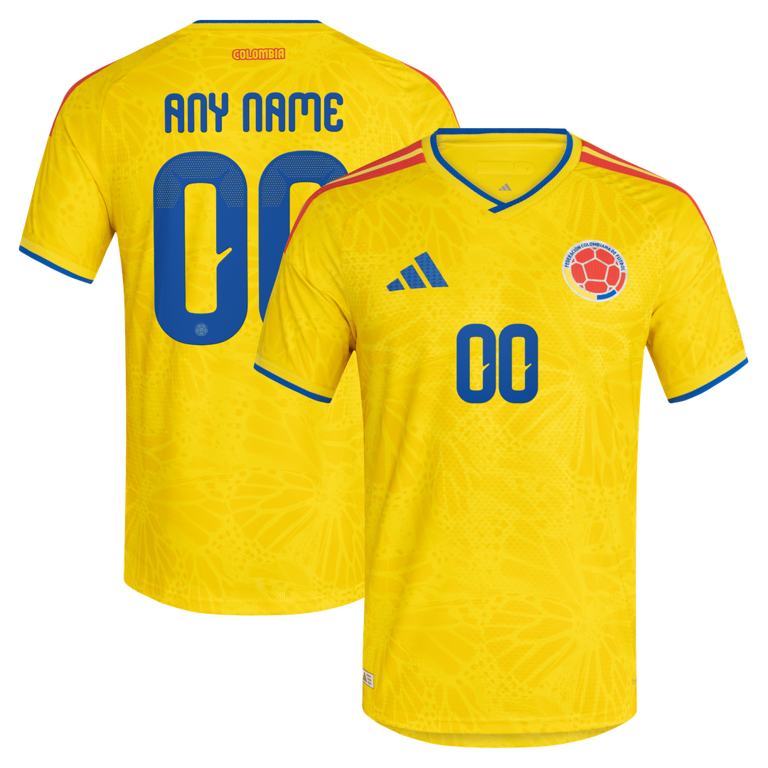 Colombia National Team adidas 2026 Away On-Field Authentic Custom Jersey - Turquoise