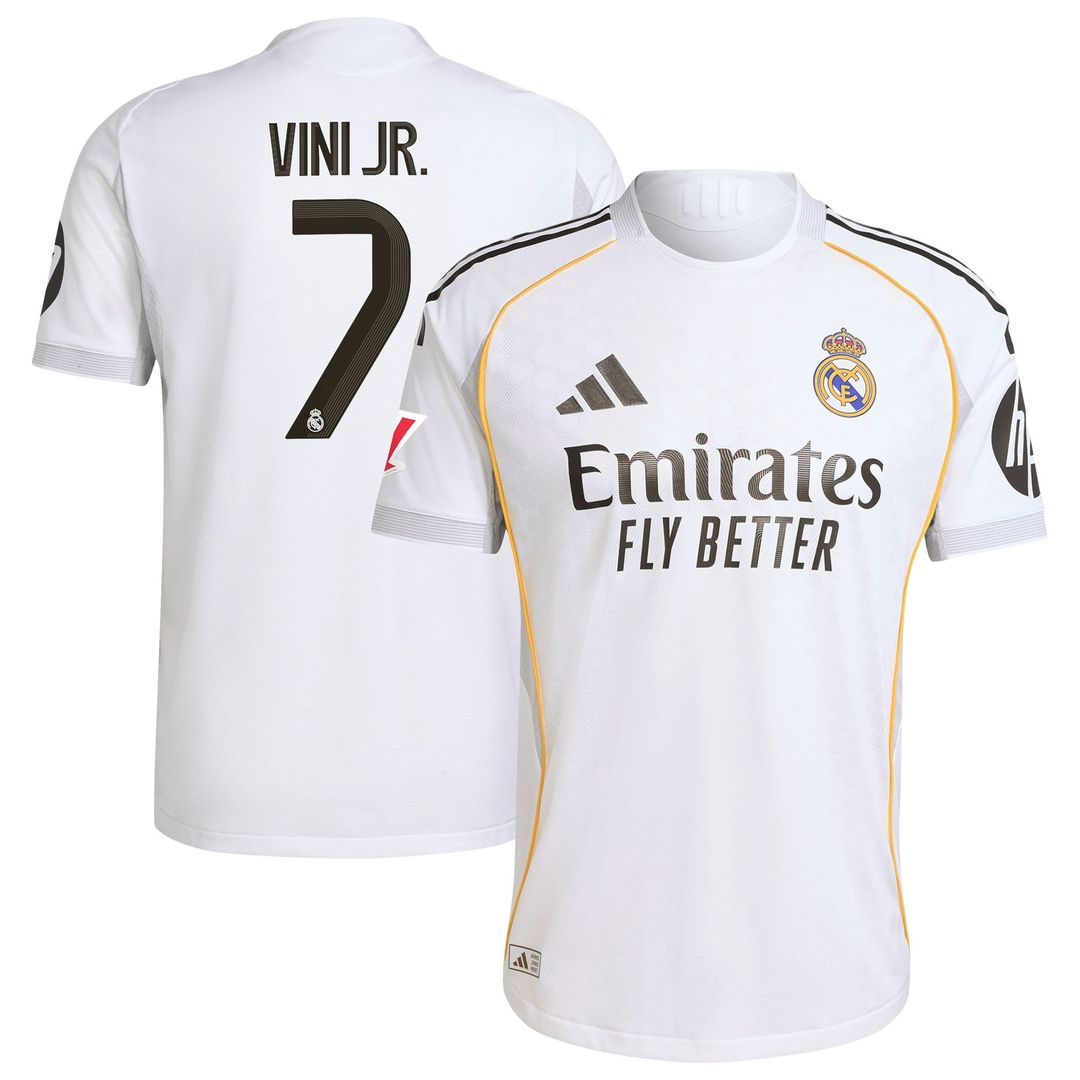 Vini Jr. Real Madrid adidas 2025/26 Home Authentic Jersey - White
