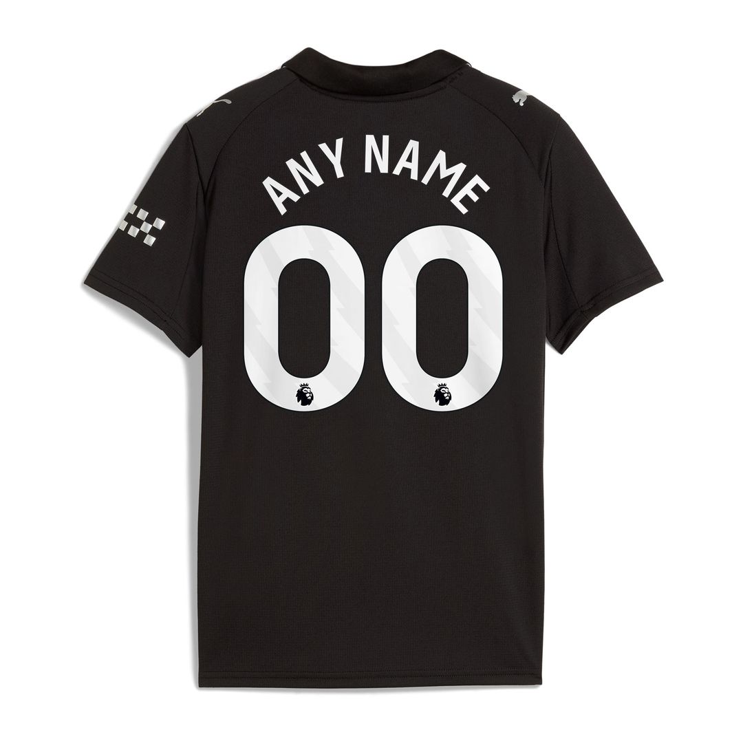 Manchester City Puma Youth 2025/26 Away Replica Custom Jersey - Black