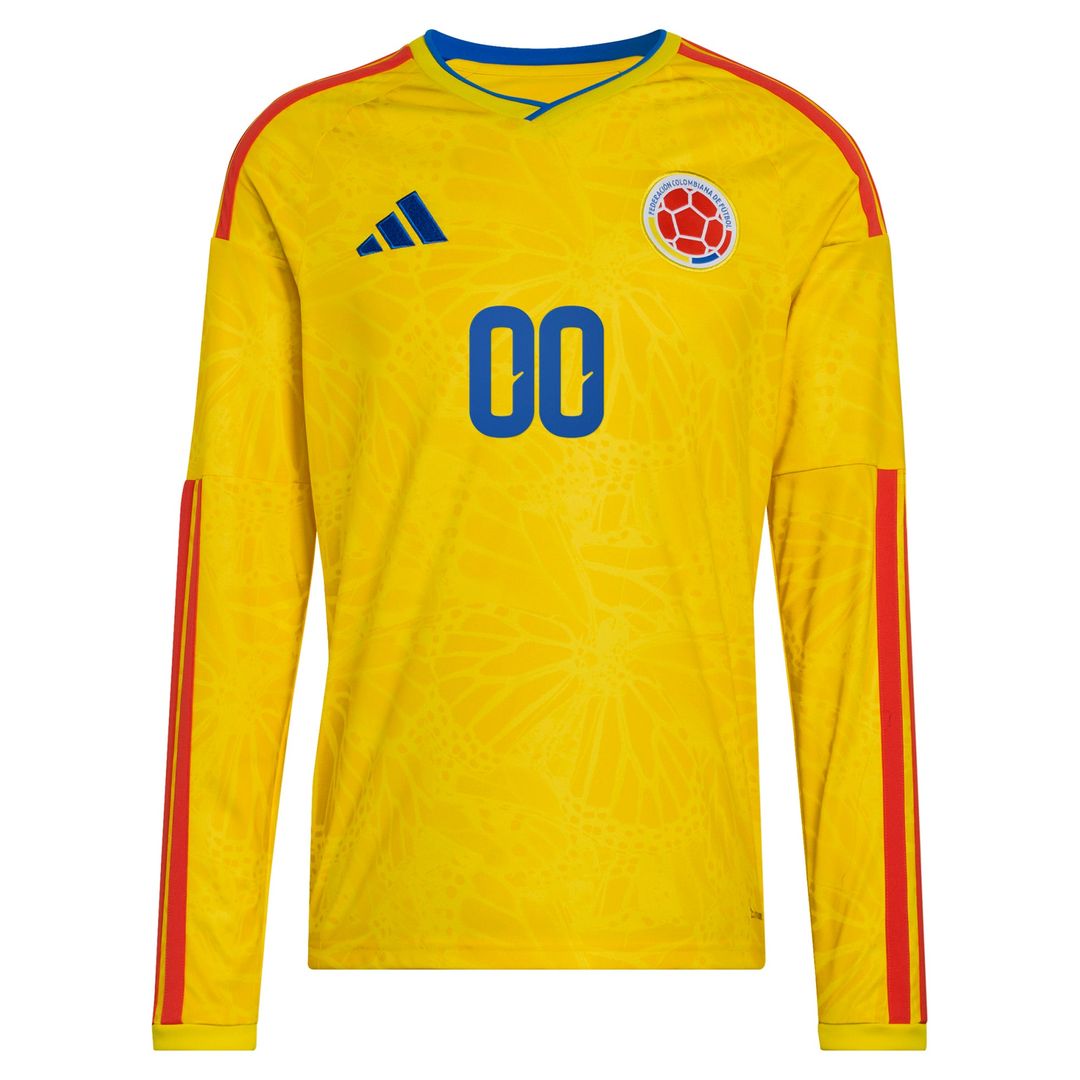Colombia National Team adidas 2026 Away Replica Long Sleeve Custom Jersey - Turquoise