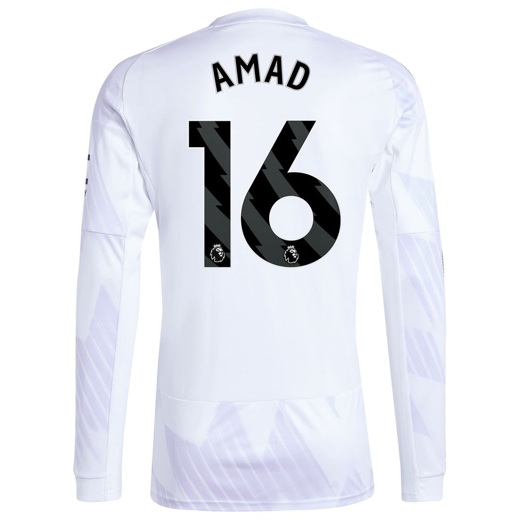 Amad Diallo Manchester United adidas 2025/26 Away Replica Long Sleeve Player Jersey - White