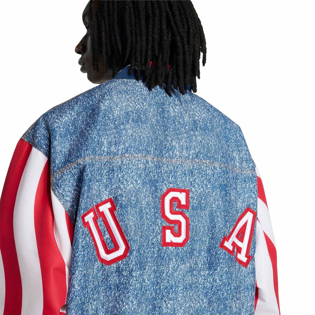 adidas USA 1994 Denim Graphic Full-Zip Track Jacket - Blue