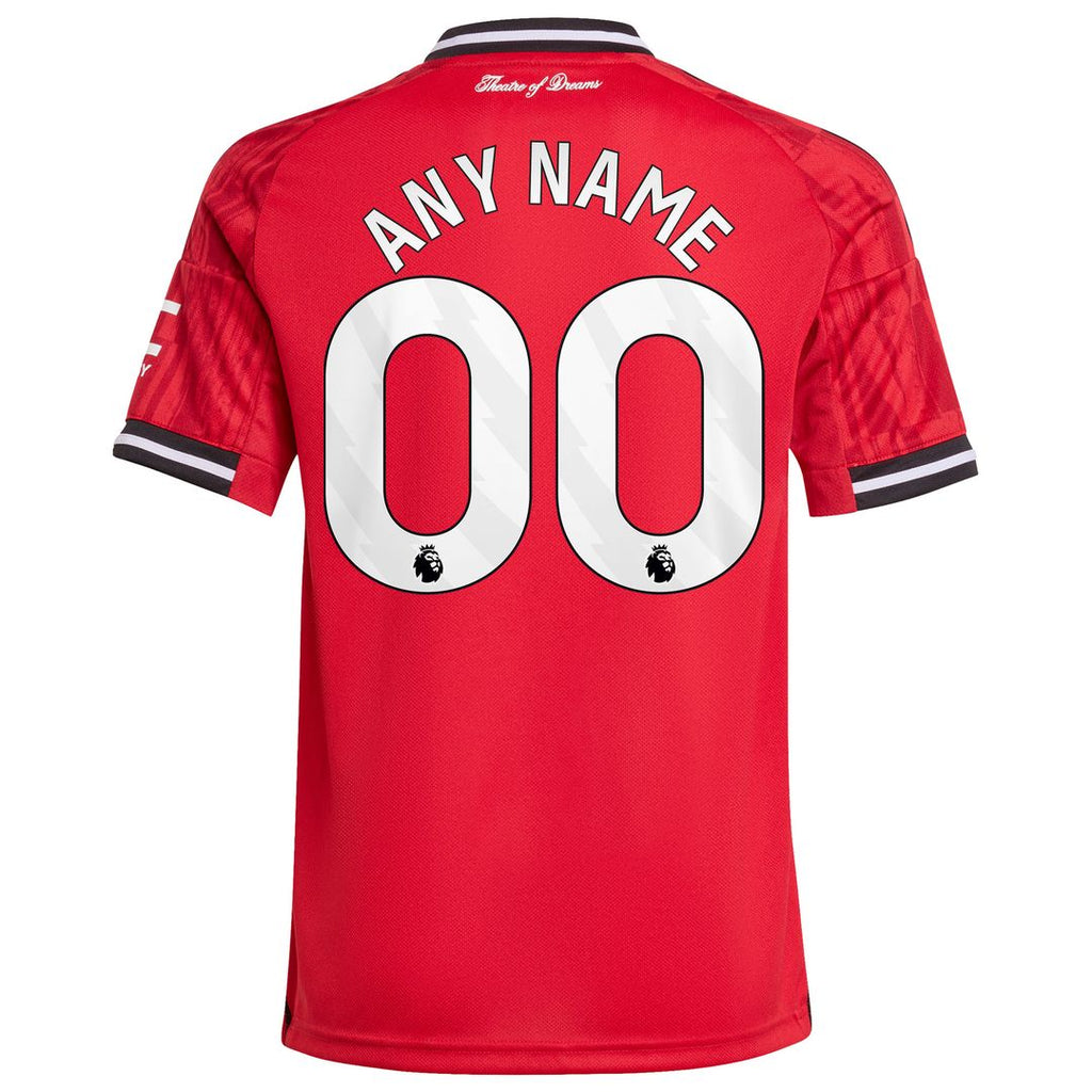 Manchester United adidas Youth 2025/26 Third Replica Custom Jersey - Black