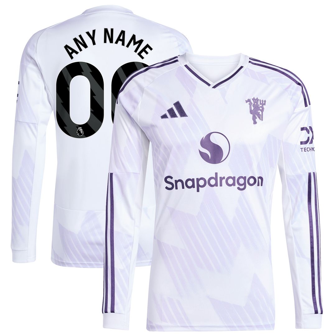 Manchester United adidas 2025/26 Third Replica Long Sleeve Custom Jersey - Black