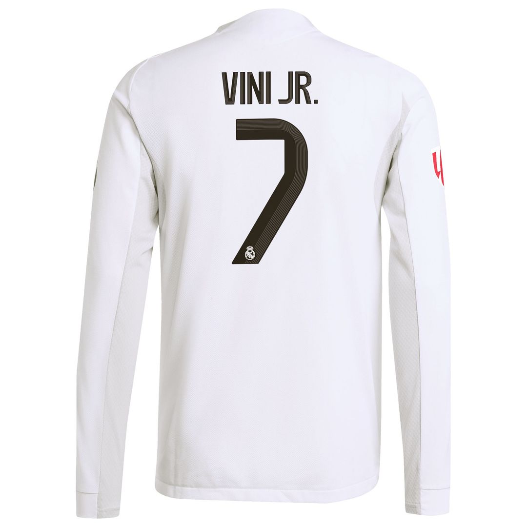 Vini Jr. Real Madrid adidas 2025/26 Home Authentic Long Sleeve Jersey - White