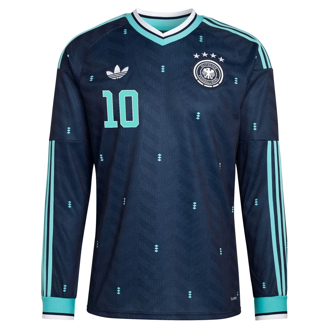 Jamal Musiala Germany National Team adidas 2026 Away Replica Long Sleeve Jersey - Navy