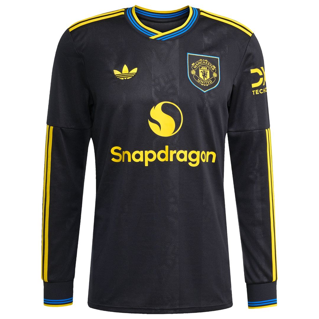 Mason Mount Manchester United adidas 2025/26 Third Replica Long Sleeve Player Jersey - Black