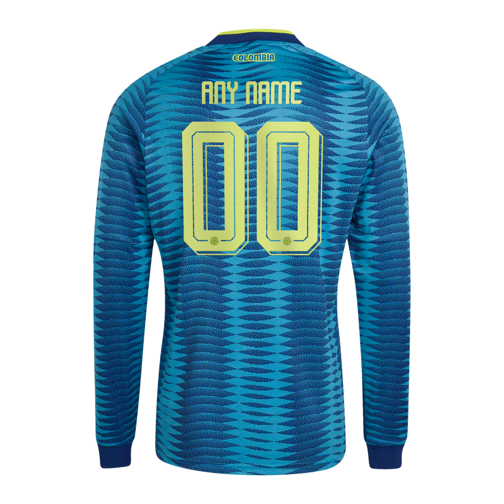 Colombia National Team adidas 2026 Home Replica Long Sleeve Custom Jersey - Yellow