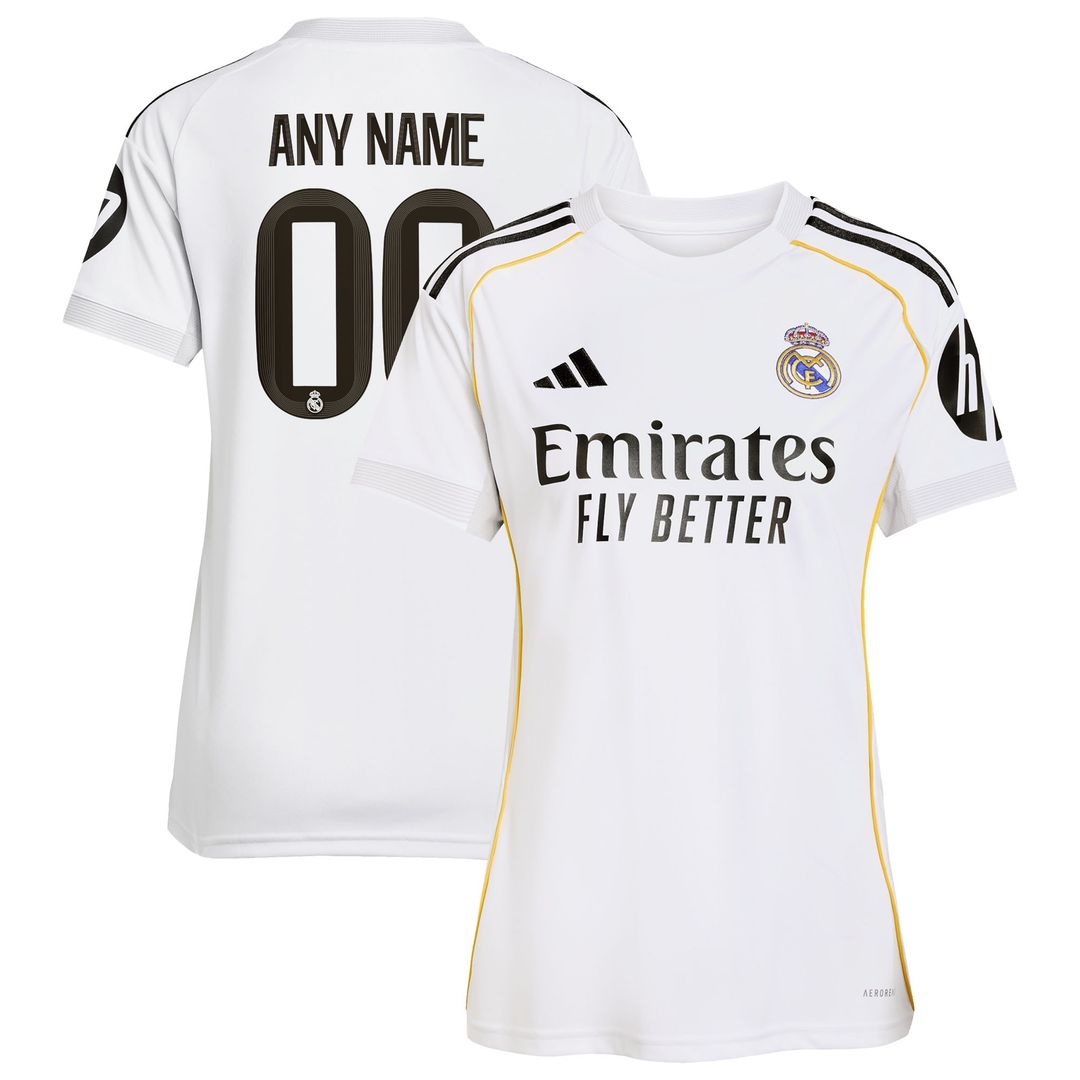 Real Madrid adidas Women's 2025/26 Away Replica Custom Jersey - Blue
