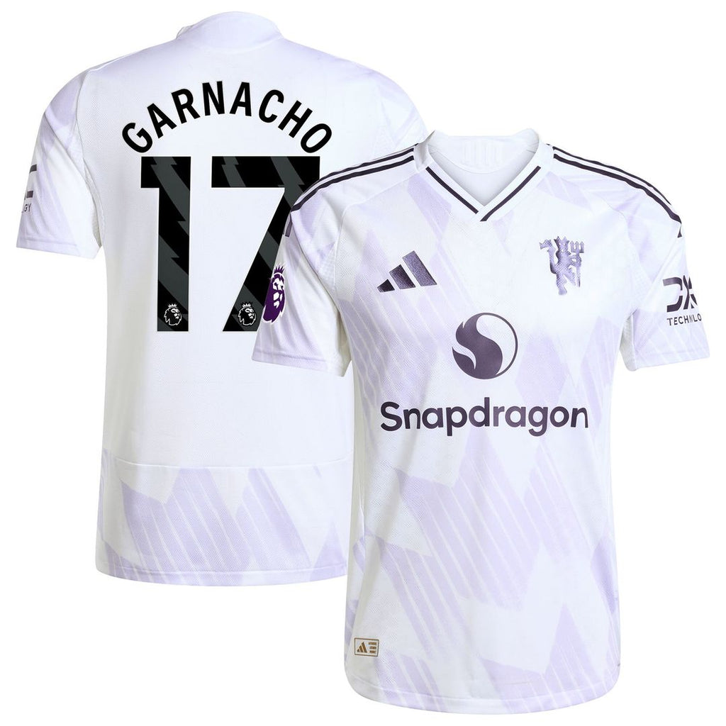Alejandro Garnacho Manchester United adidas 2025/26 Away Authentic Player Jersey - White