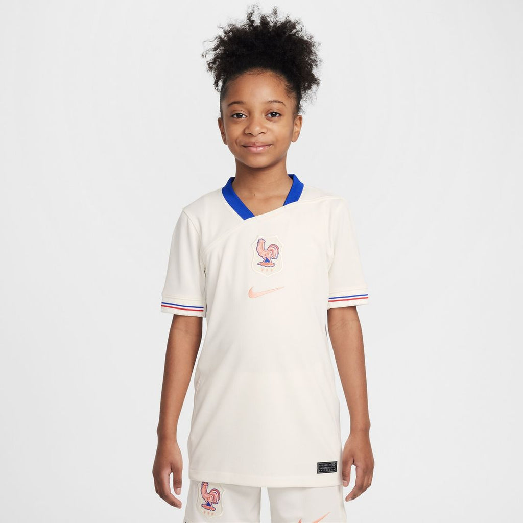 France Women's National Team Nike Youth 2025/26 Away Replica Jersey - Cream