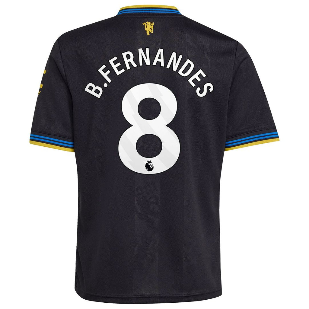 Bruno Fernandes Manchester United adidas Youth 2025/26 Third Replica Player Jersey - Black